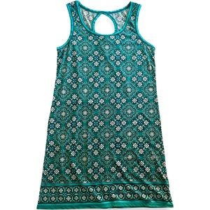 Short teal pattern dress